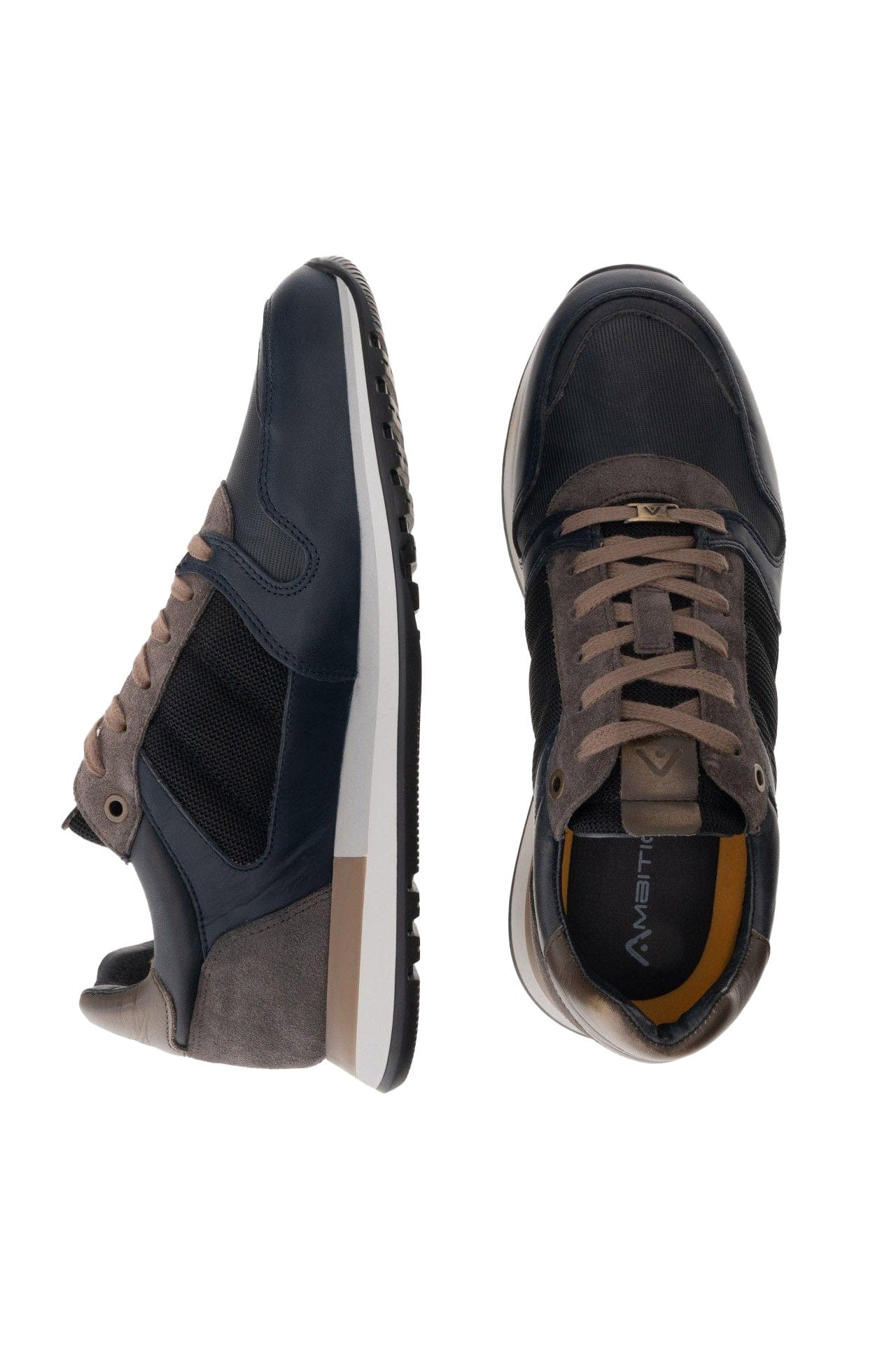 Ambitious Grizz Leather Trainers - Navy/Black