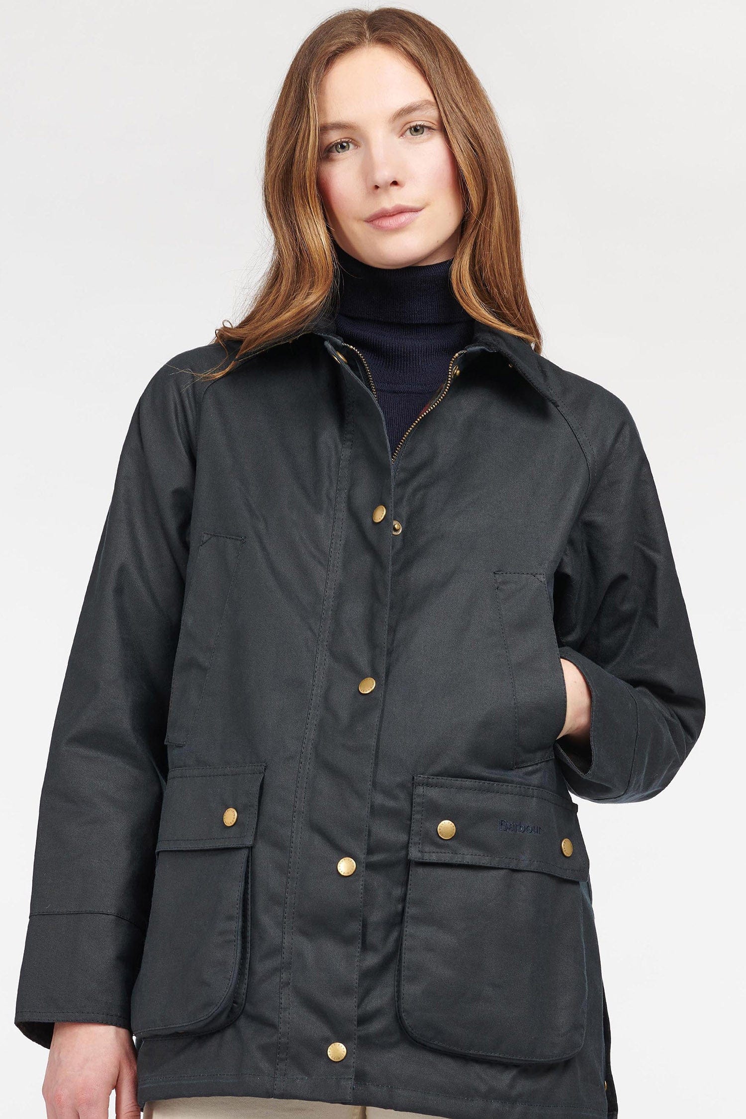 Barbour Acorn Wax Jacket - Navy