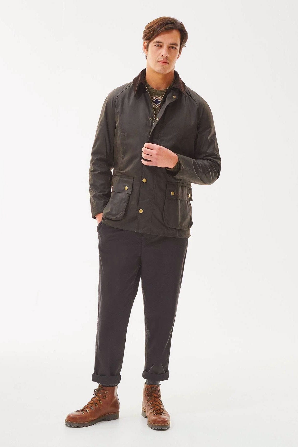 Barbour Ashby Wax Jacket Olive