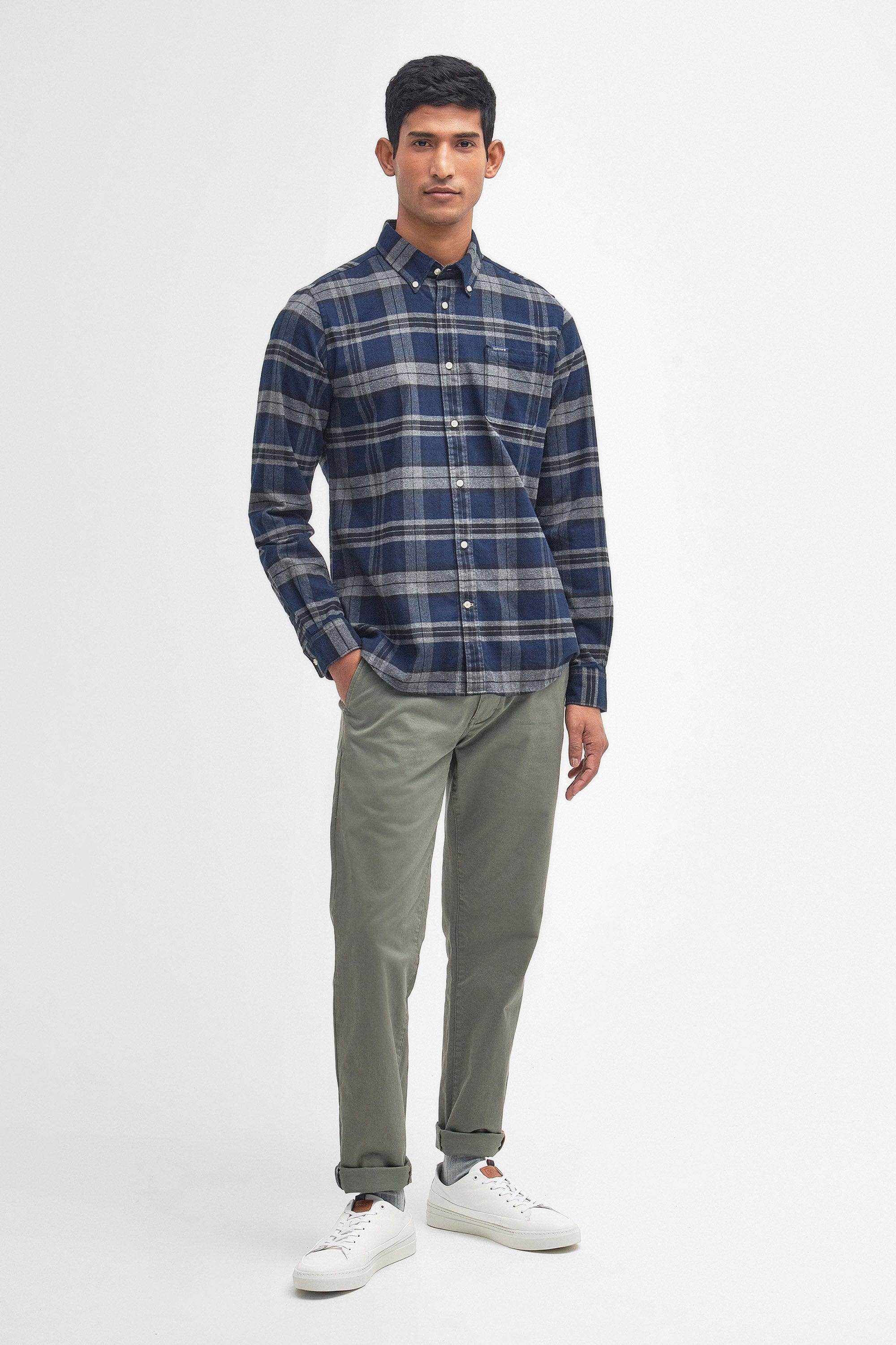 Barbour Betsom Tailored Checked Shirt - Grey Marl