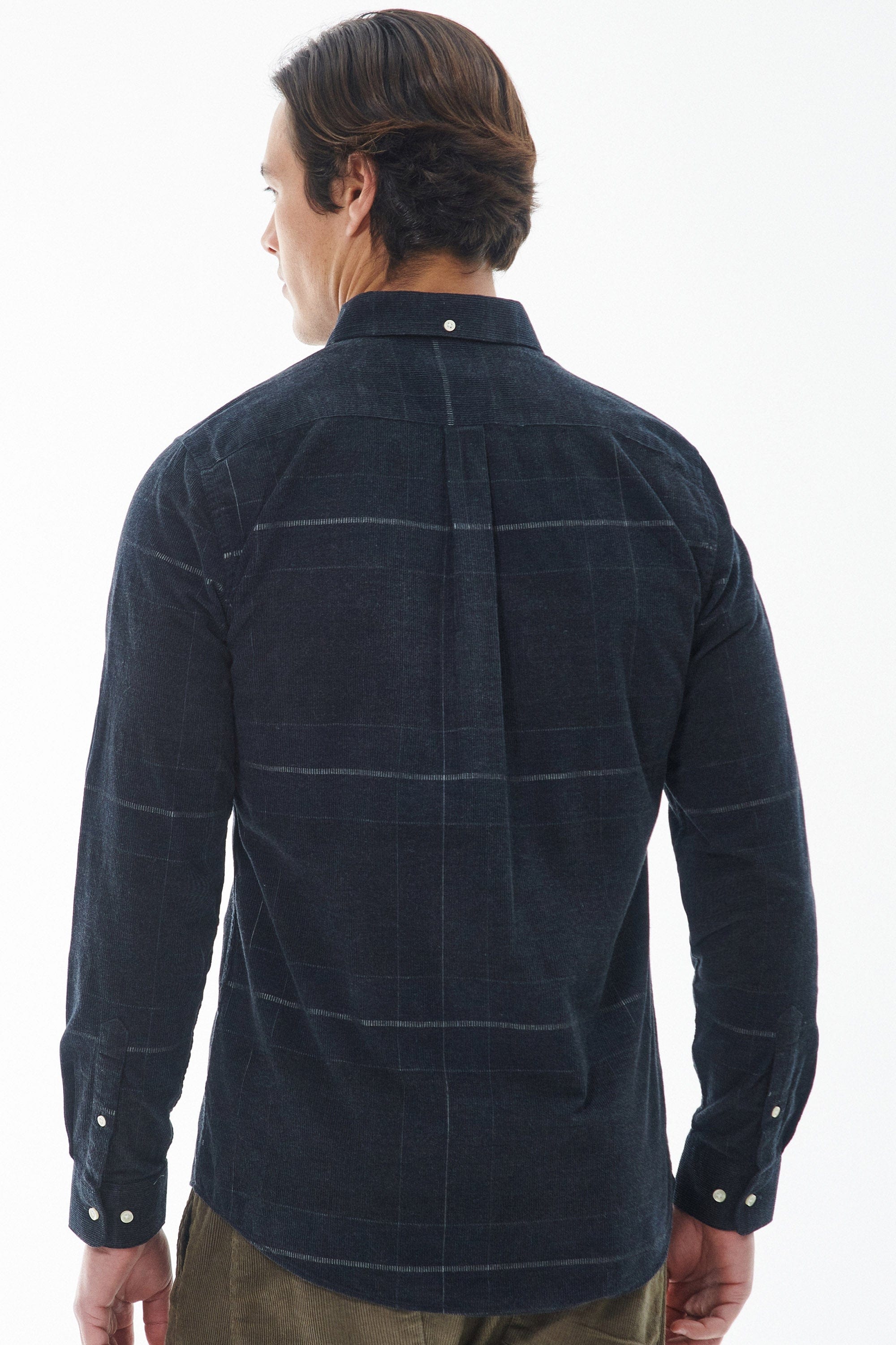 Barbour Blair Tailored Tartan Cord Shirt - Black Slate