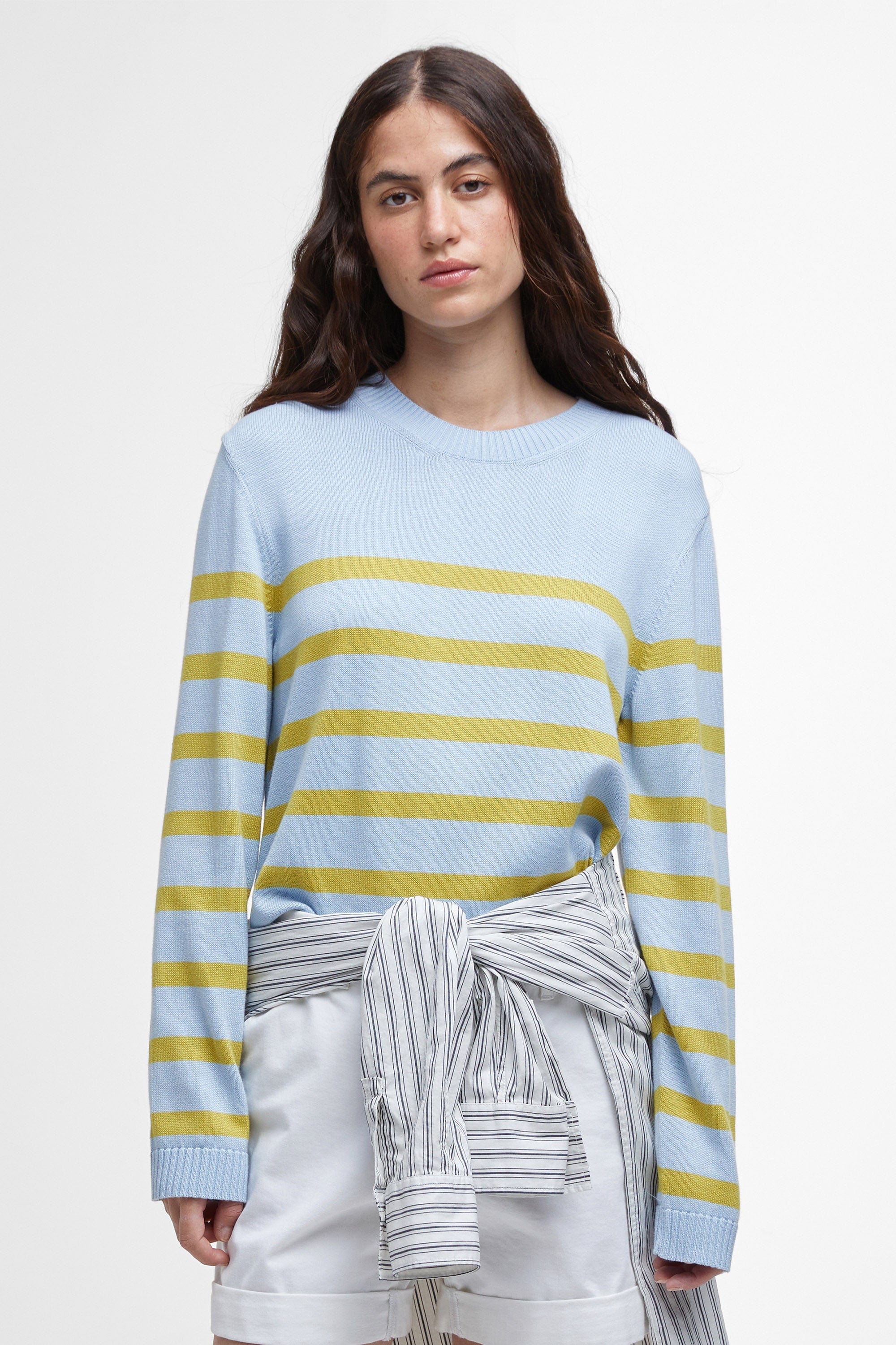 Barbour Bronya Stripe Knit Jumper - Breeze Blue