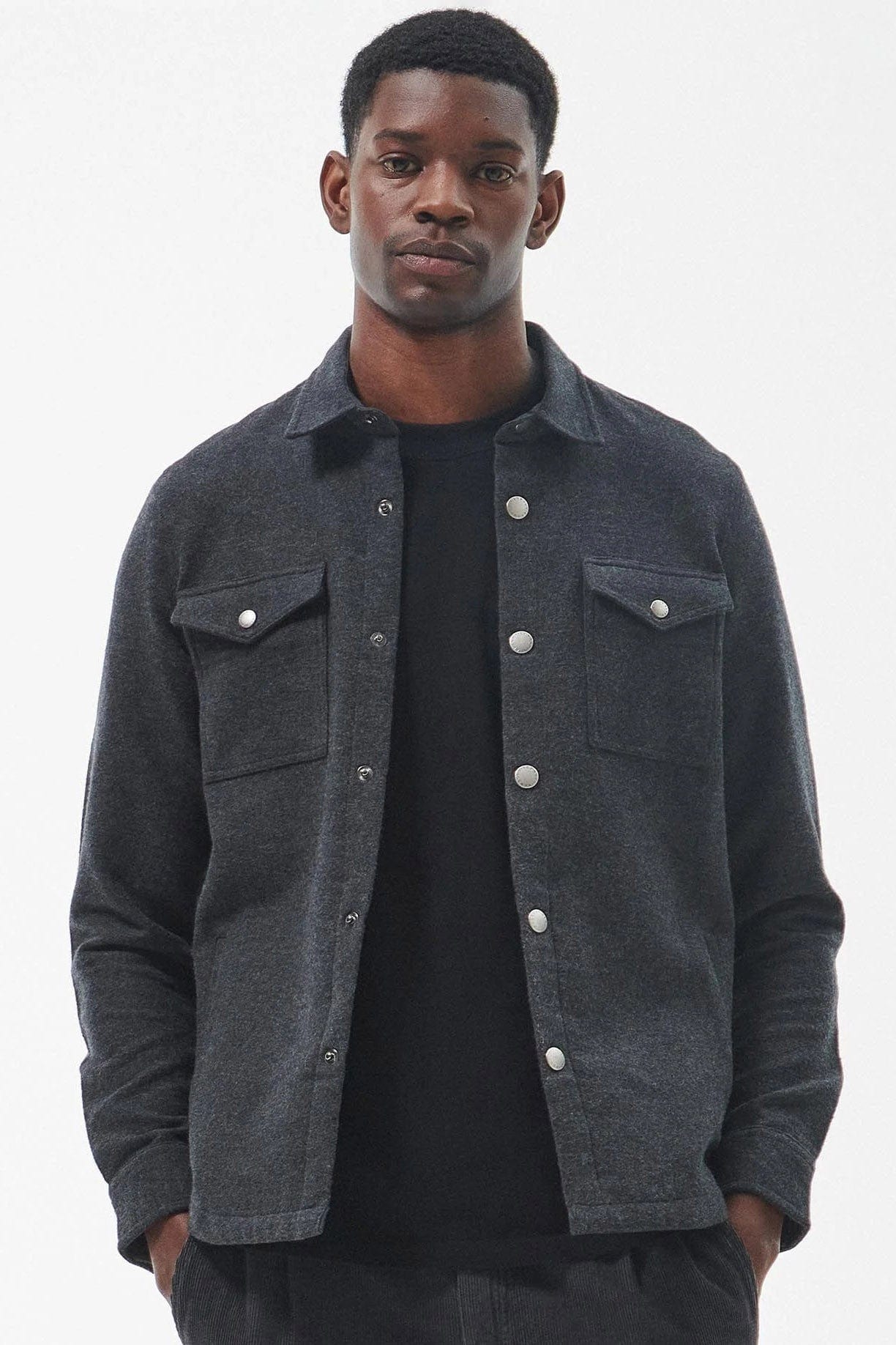 Barbour Carrbridge Tailored Twill Overshirt - Smoke Marl