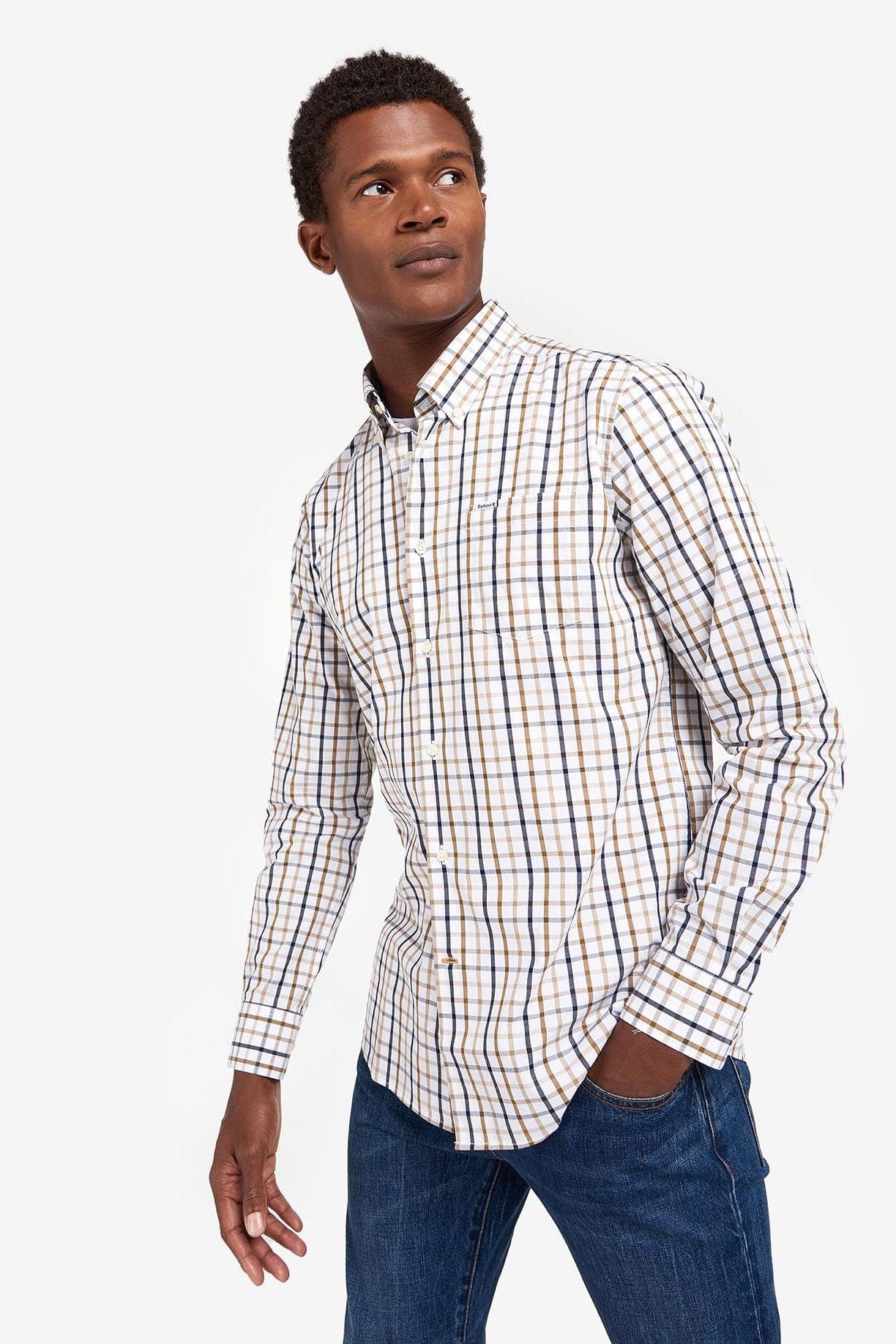 Barbour Eldon Tailored Fit Shirt - Stone