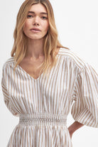 Barbour Ella Striped Mini Dress - White/Tasmin