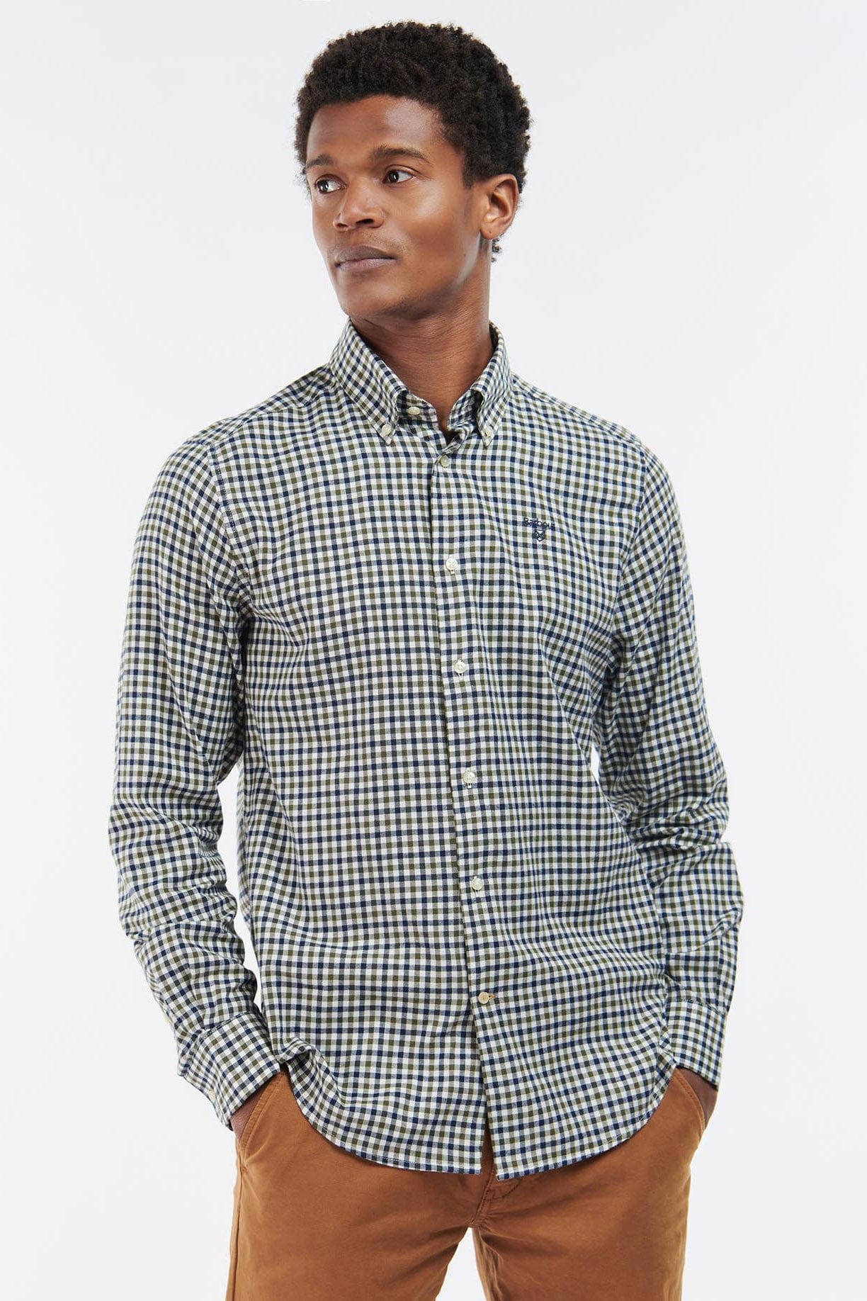 Barbour Finkle Tailored Gingham Shirt - Olive