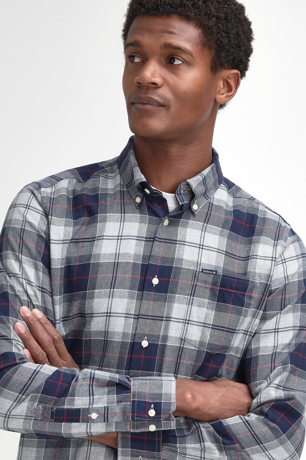 Barbour Fortrose Tailored Tartan Shirt - Blue Granite