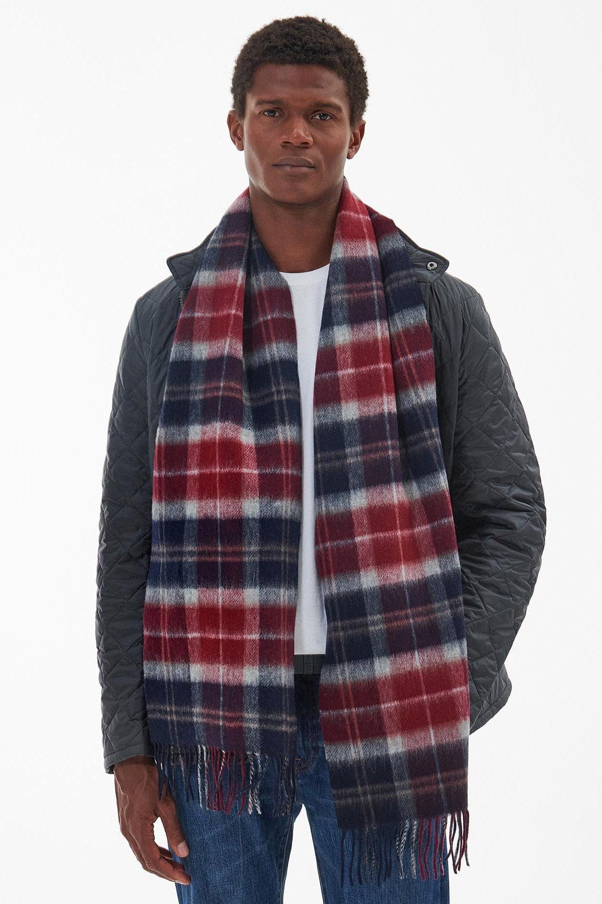 Barbour Galston Tartan Scarf - Cranberry Tartan USC0362_RE75_OS