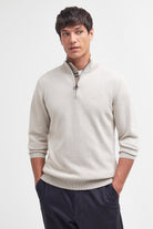 Barbour Half-Zip Cotton Jumper - Mist