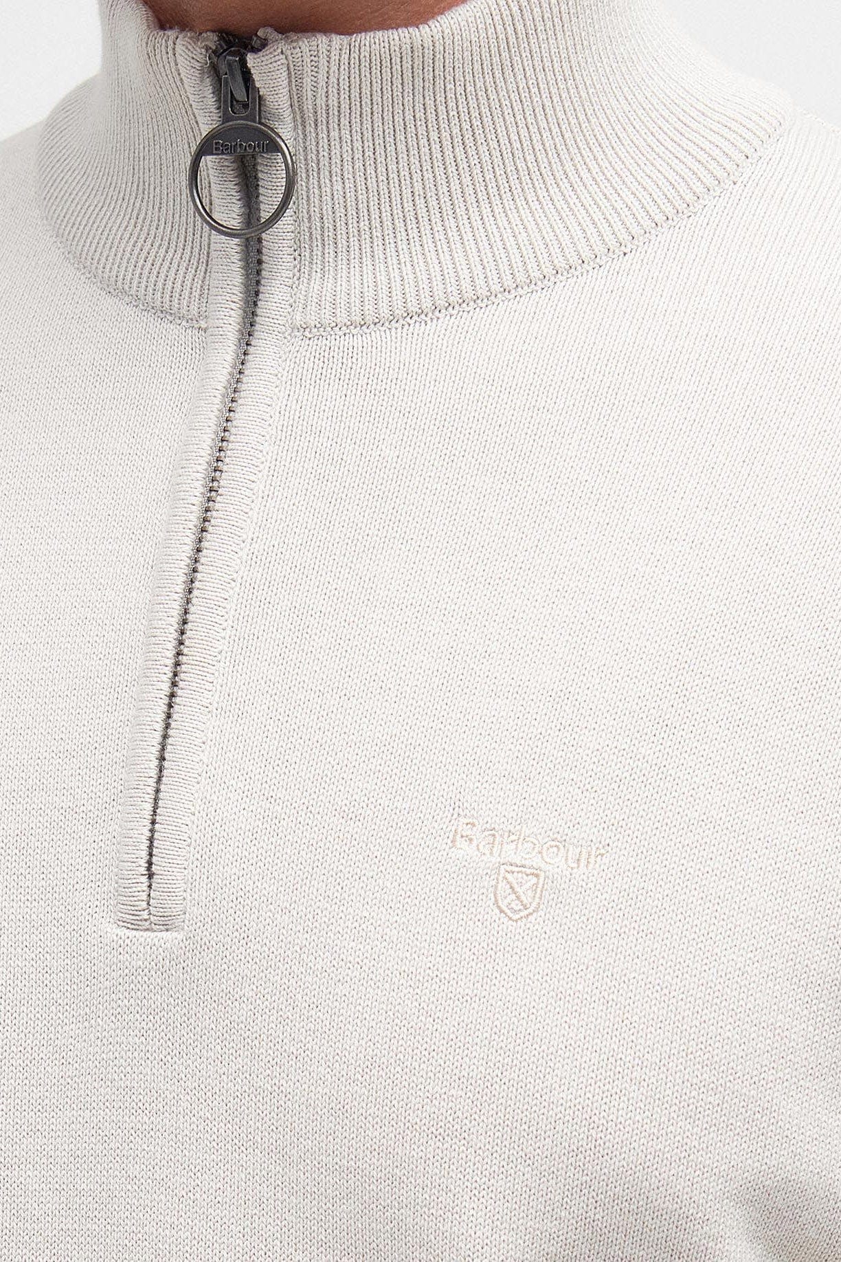 Barbour Half-Zip Cotton Jumper - Mist