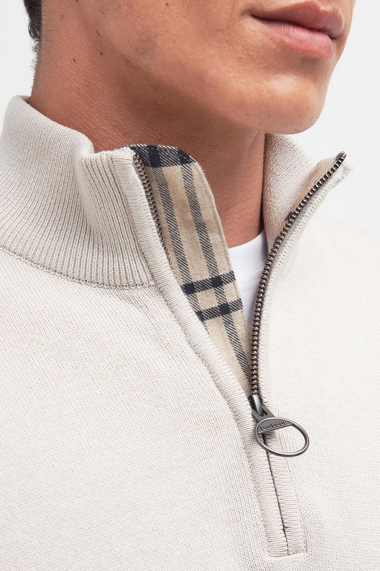 Barbour Half-Zip Cotton Jumper - Mist