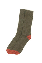 Barbour Houghton Sock - Olive/Burnt Orange