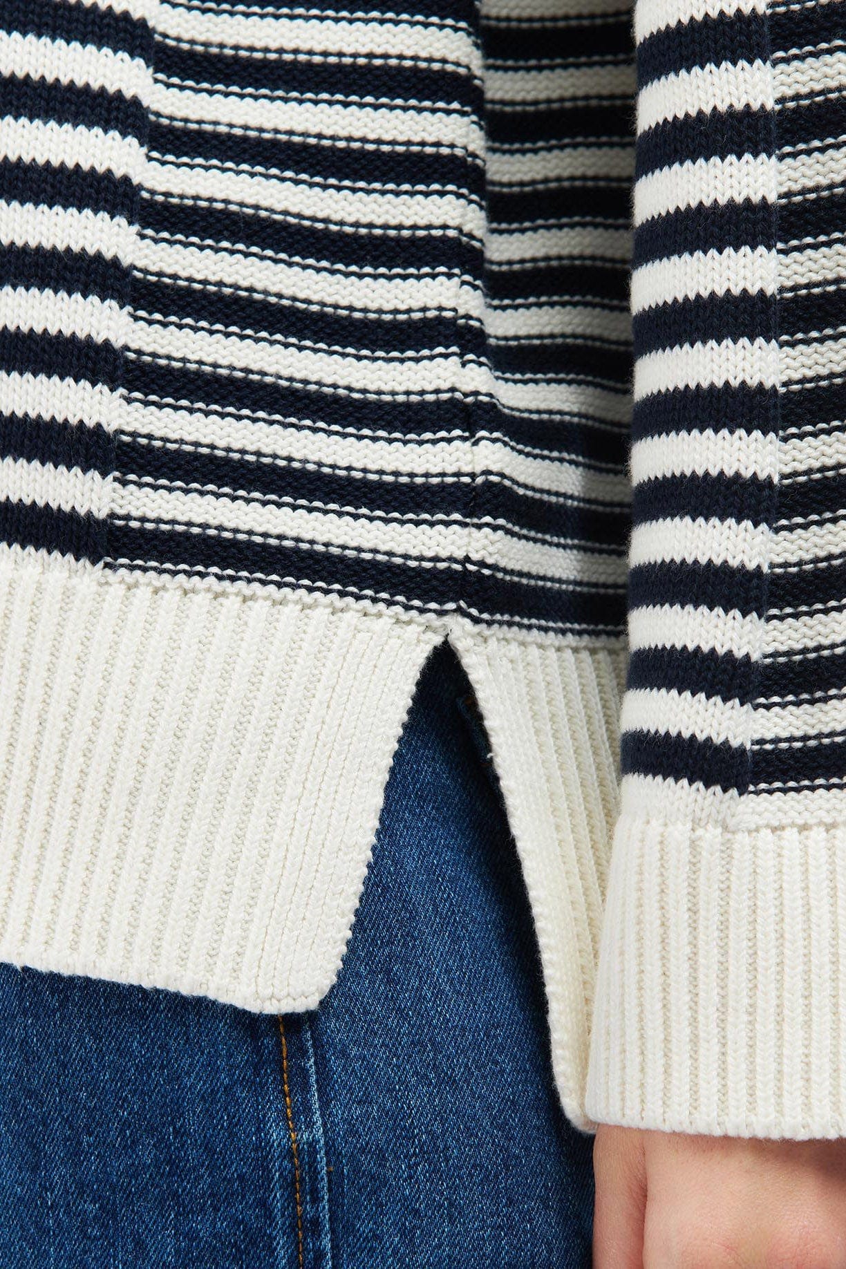 Barbour Littlebury Knit - Navy/Cream Stripe