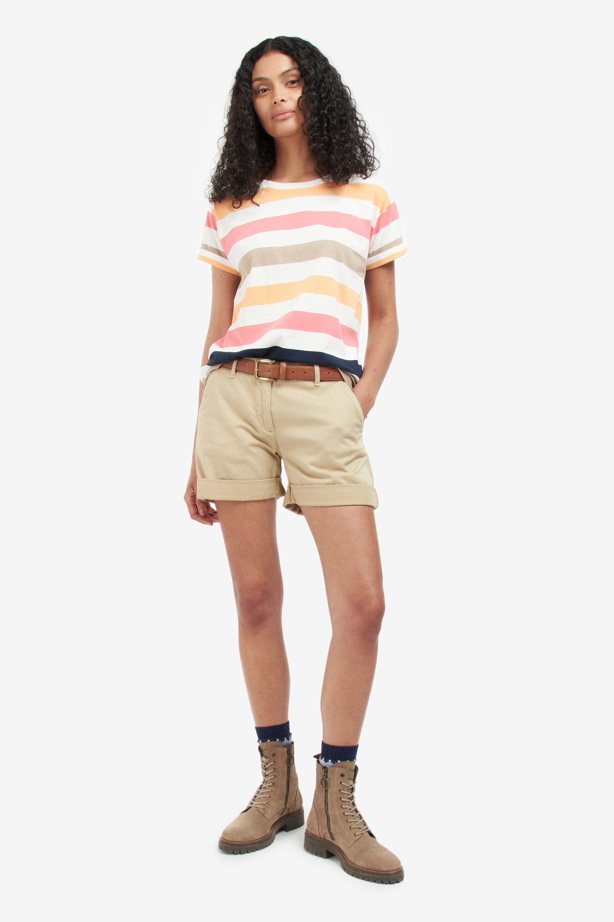 Barbour Lyndale Top - Papaya Multi