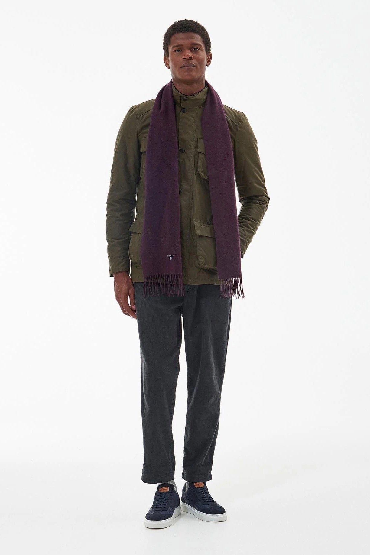 Barbour Plain Lambswool Scarf - Damson USC0008_PU35_OS