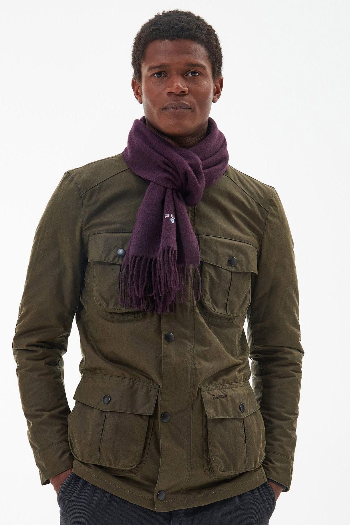 Barbour Plain Lambswool Scarf - Damson USC0008_PU35_OS