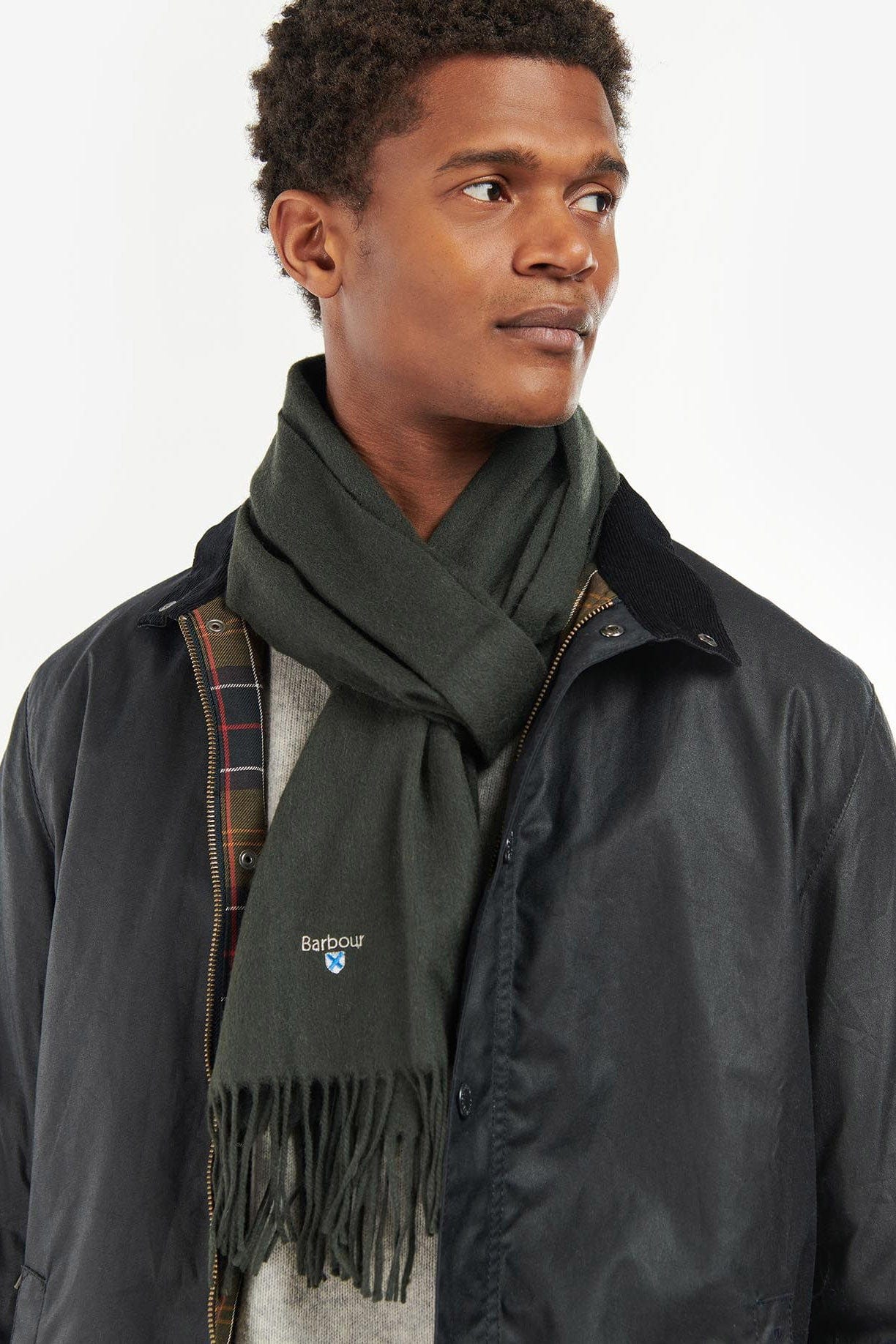 Barbour Plain Lambswool Scarf - Forest Green USC0008_GN89_OS