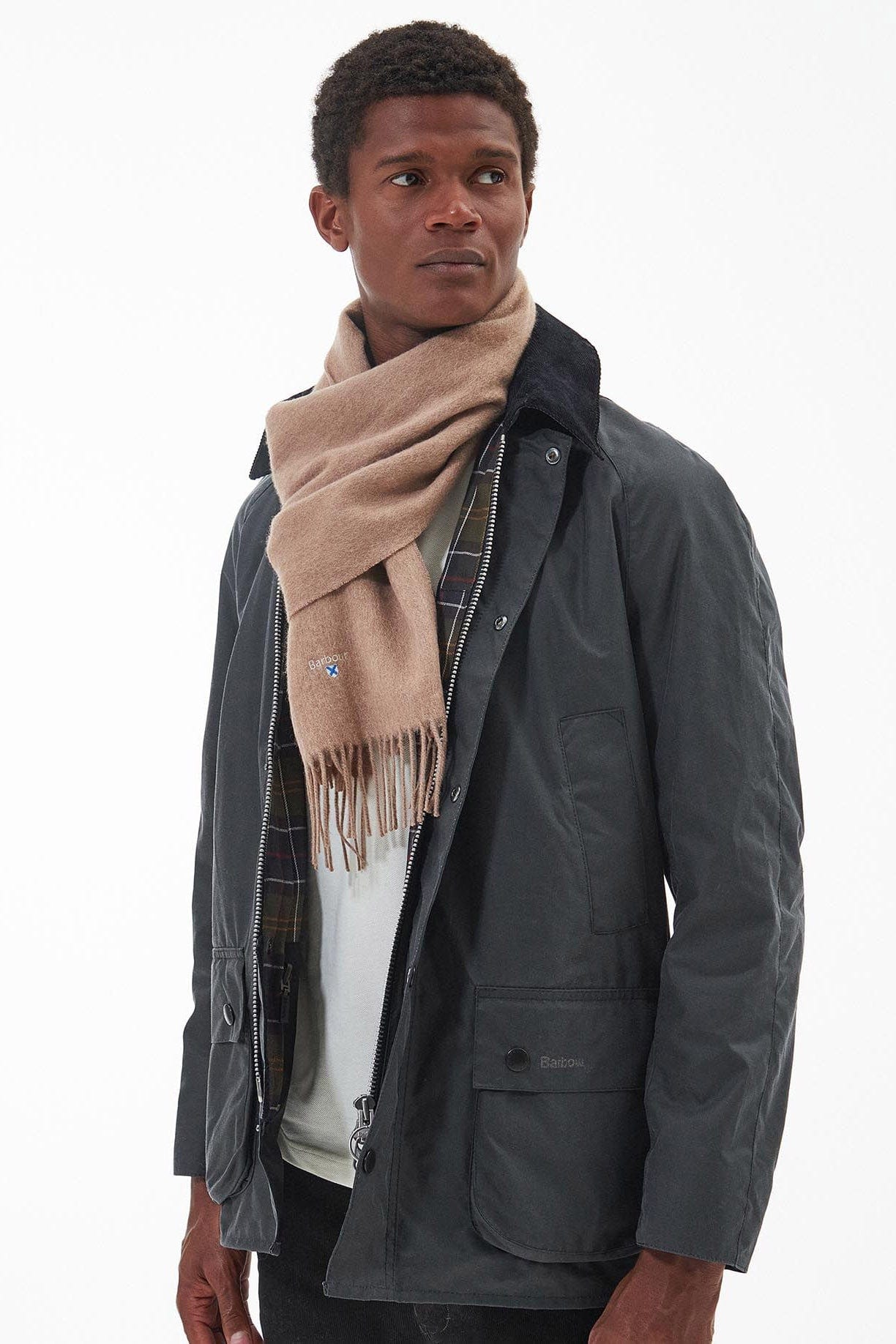 Barbour Plain Lambswool Scarf - Light Brown USC0008_BR11_OS