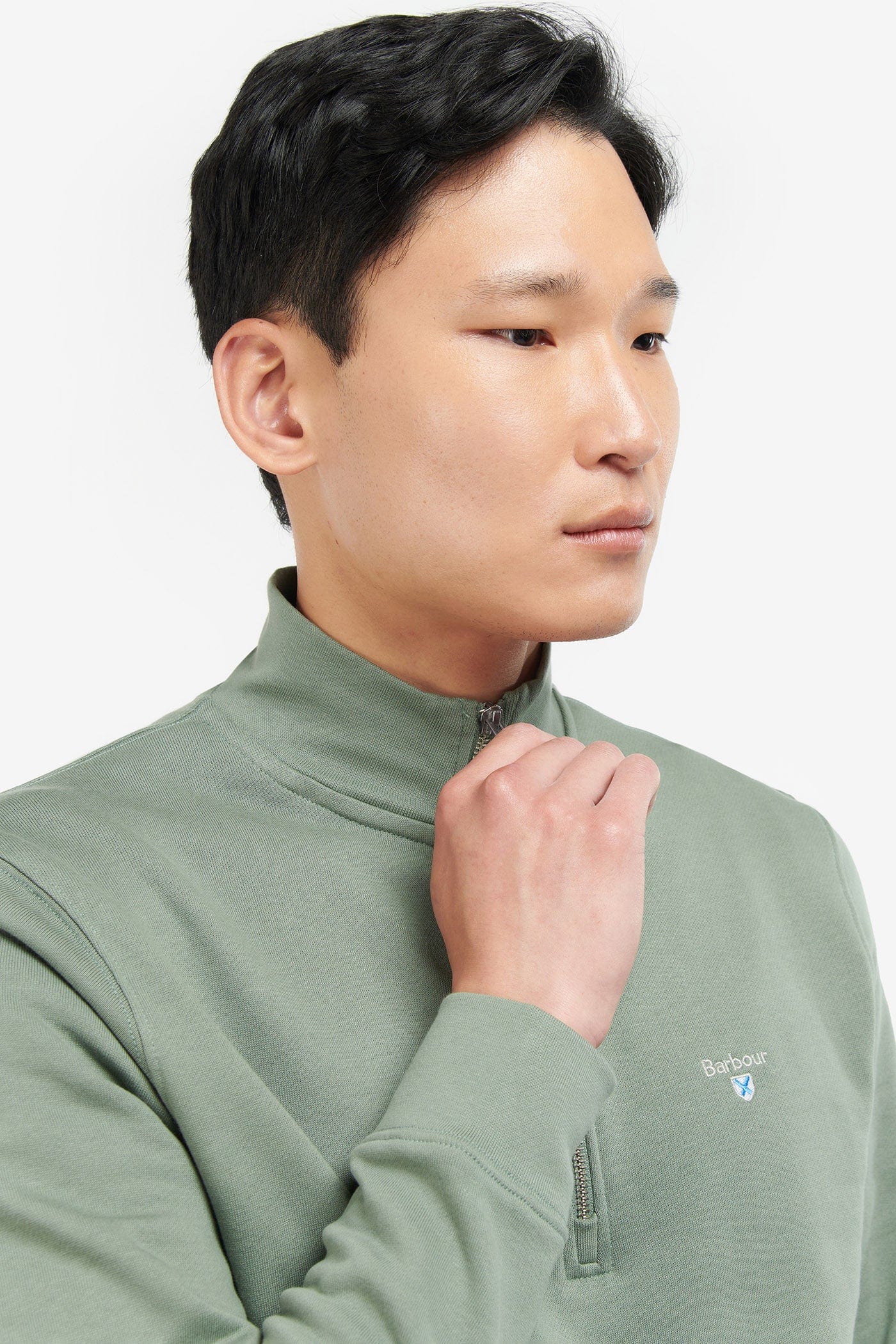 Barbour Rothley Half Zip Sweatshirt - Agave Green