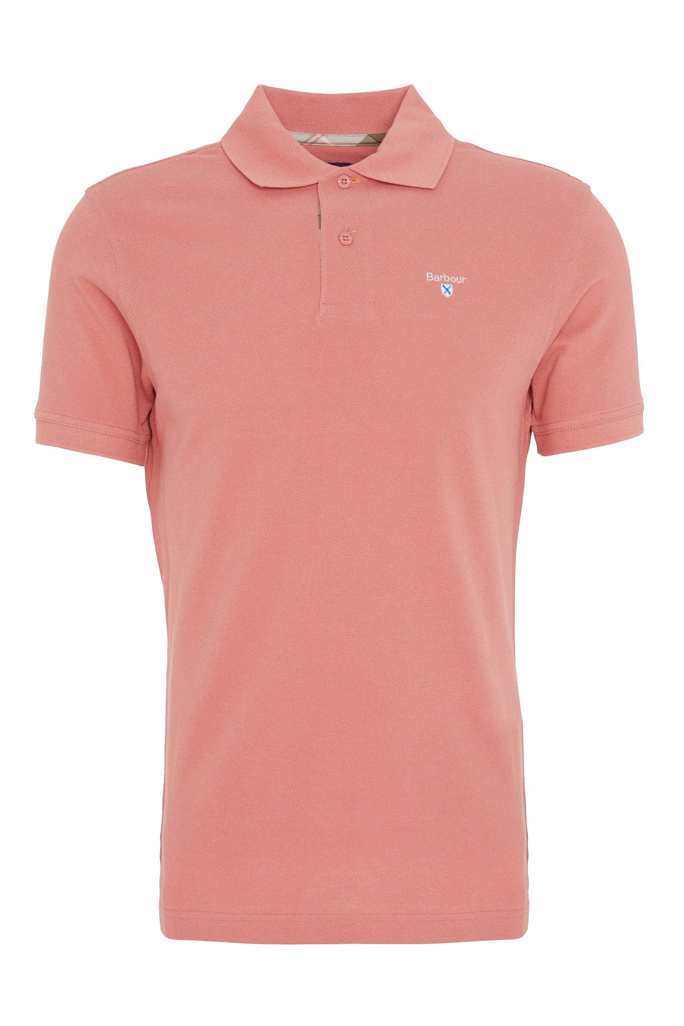 Barbour Tartan Pique Polo - Pink Clay