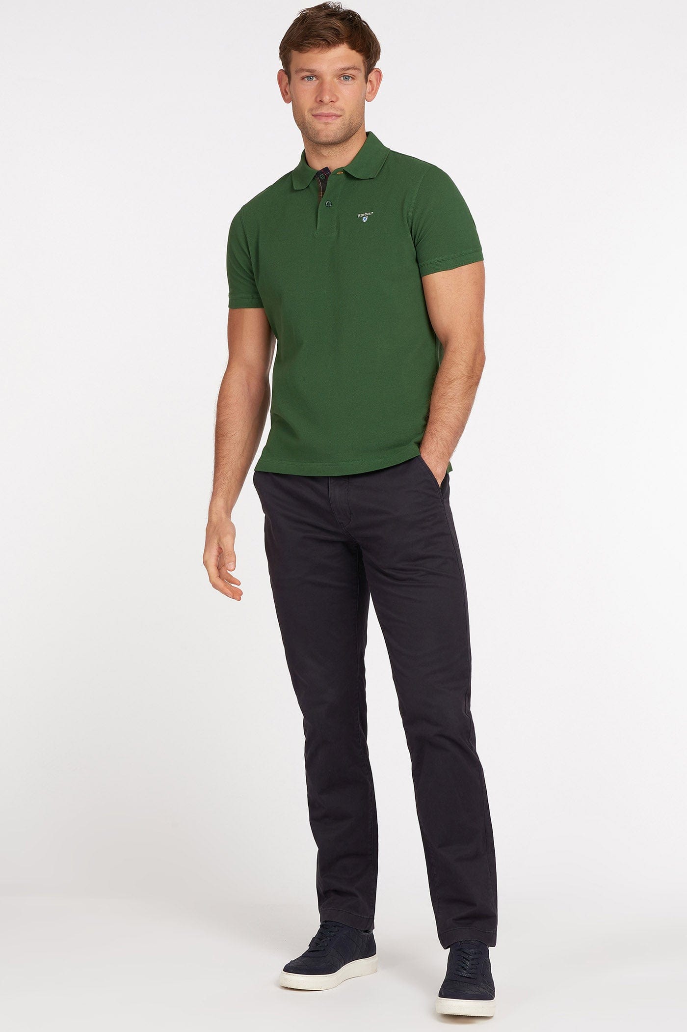 Barbour Tartan Pique Polo - Racing Green