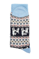 Barbour Terrier Fair Isle Sock - Navy/Pink