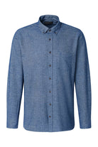 Bugatti Brushed Herringbone Long Sleeve Shirt - Navy