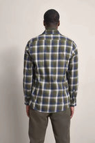 Bugatti Check Brushed Cotton Long Sleeve Shirt - Olive