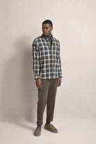 Bugatti Check Brushed Cotton Long Sleeve Shirt - Olive