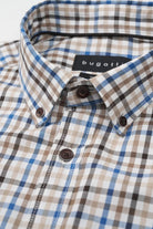 Bugatti Check Long Sleeve Shirt - Blue/Brown