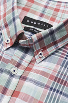 Bugatti Check Short Sleeve Shirt - Navy/Mint