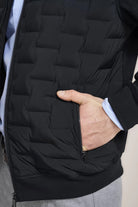 Bugatti Dynamic Quilted Front Knitted Back Jacket - Navy