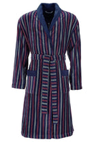 Bugatti Edoardo Stripe Velour Dressing Gown - Marine