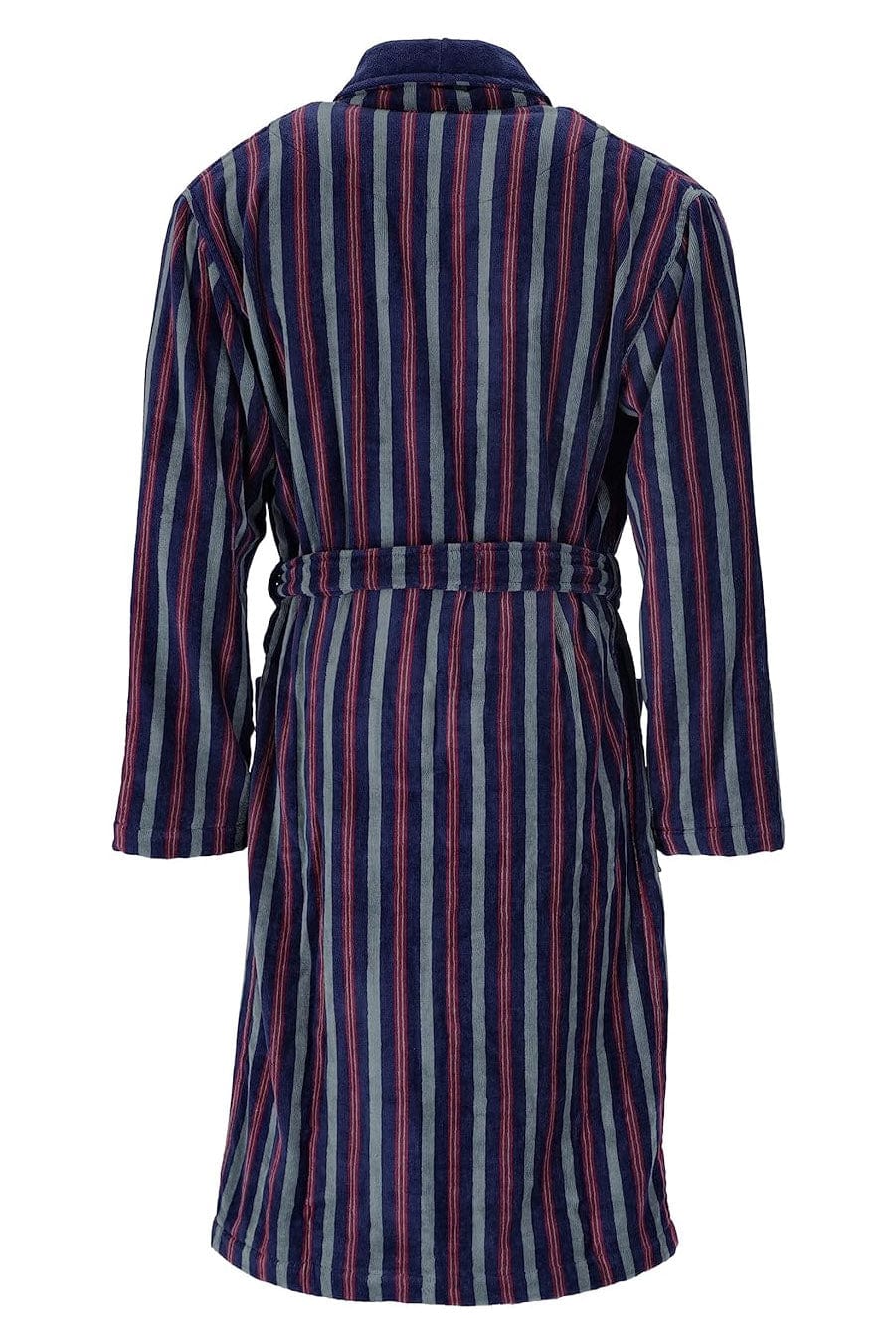 Bugatti Edoardo Stripe Velour Dressing Gown - Marine