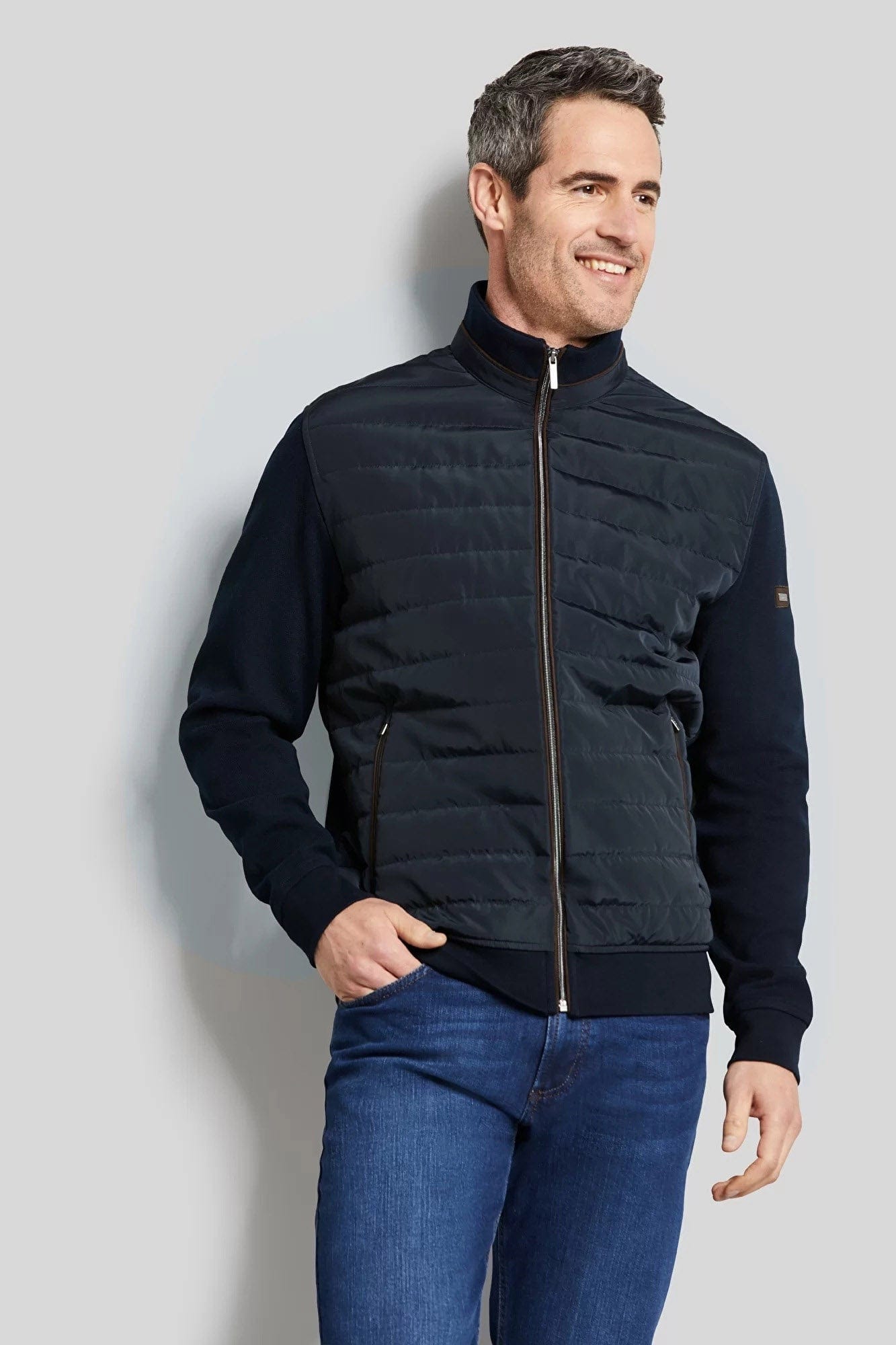 Bugatti Hybrid Quilted Jacket - Marine