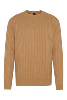 Bugatti Lambswool Textured Knit Jumper - Cognac