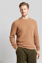 Bugatti Lambswool Textured Knit Jumper - Cognac