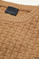 Bugatti Lambswool Textured Knit Jumper - Cognac