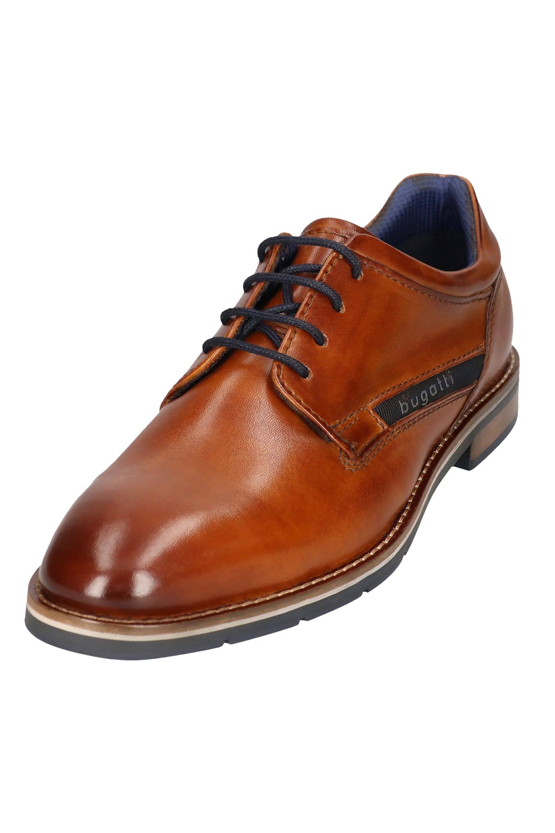 Bugatti Laziano Comfort Leather Shoes - Cognac