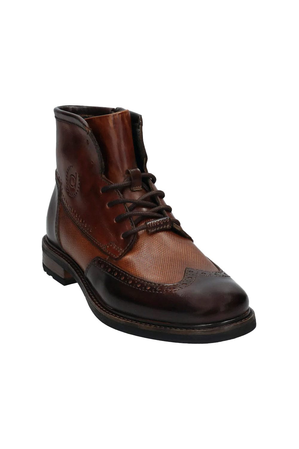 Bugatti Marcello I Leather Ankle Boots - Dark Brown/Cognac