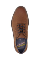 Bugatti Nubuck Leather Comfort Wide Derby Shoes - Cognac