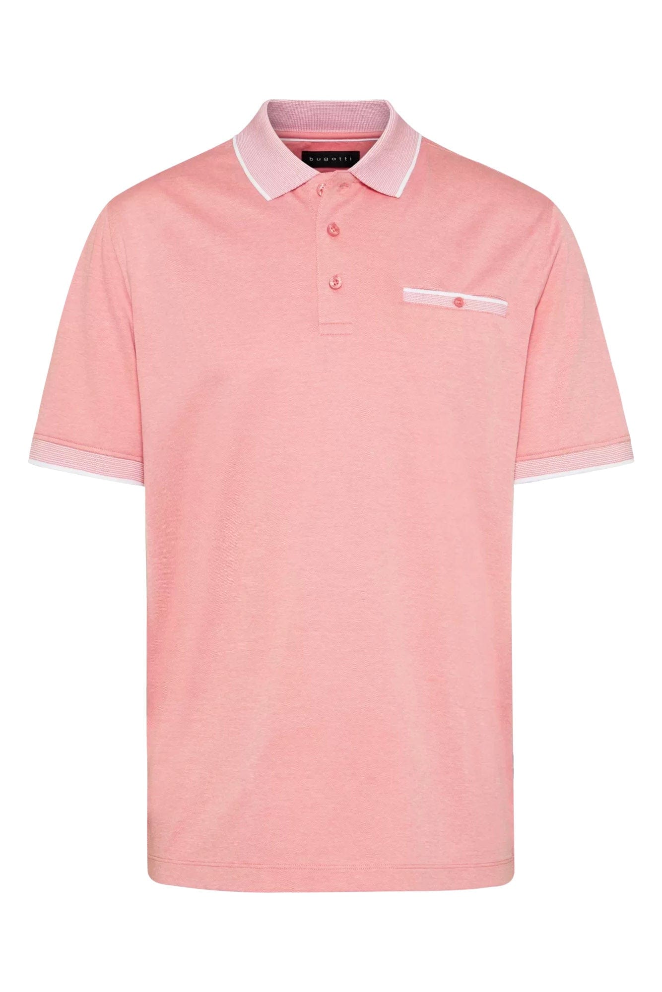 Bugatti Polo Shirt with Contrast Detail - Apricot