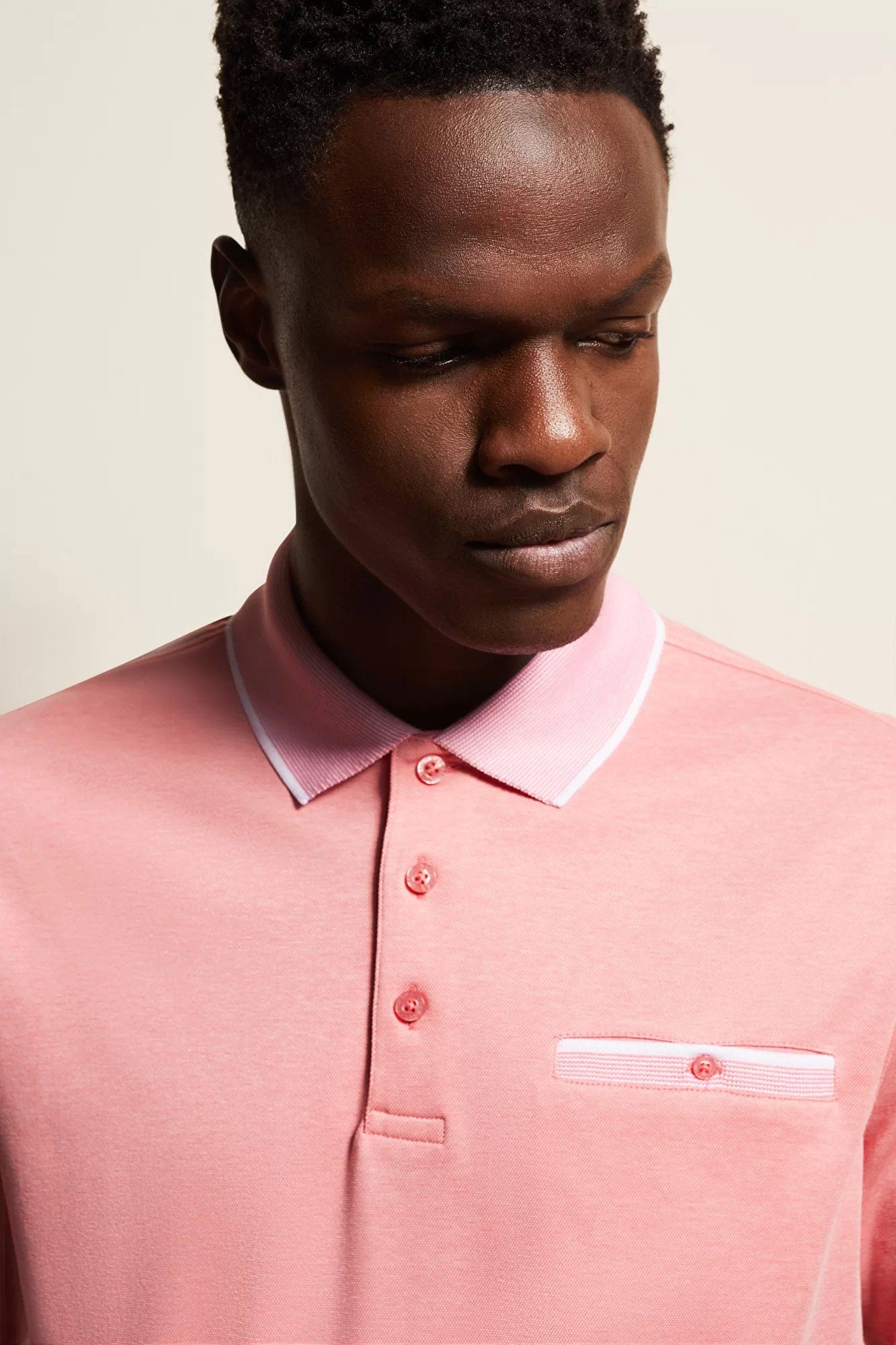 Bugatti Polo Shirt with Contrast Detail - Apricot