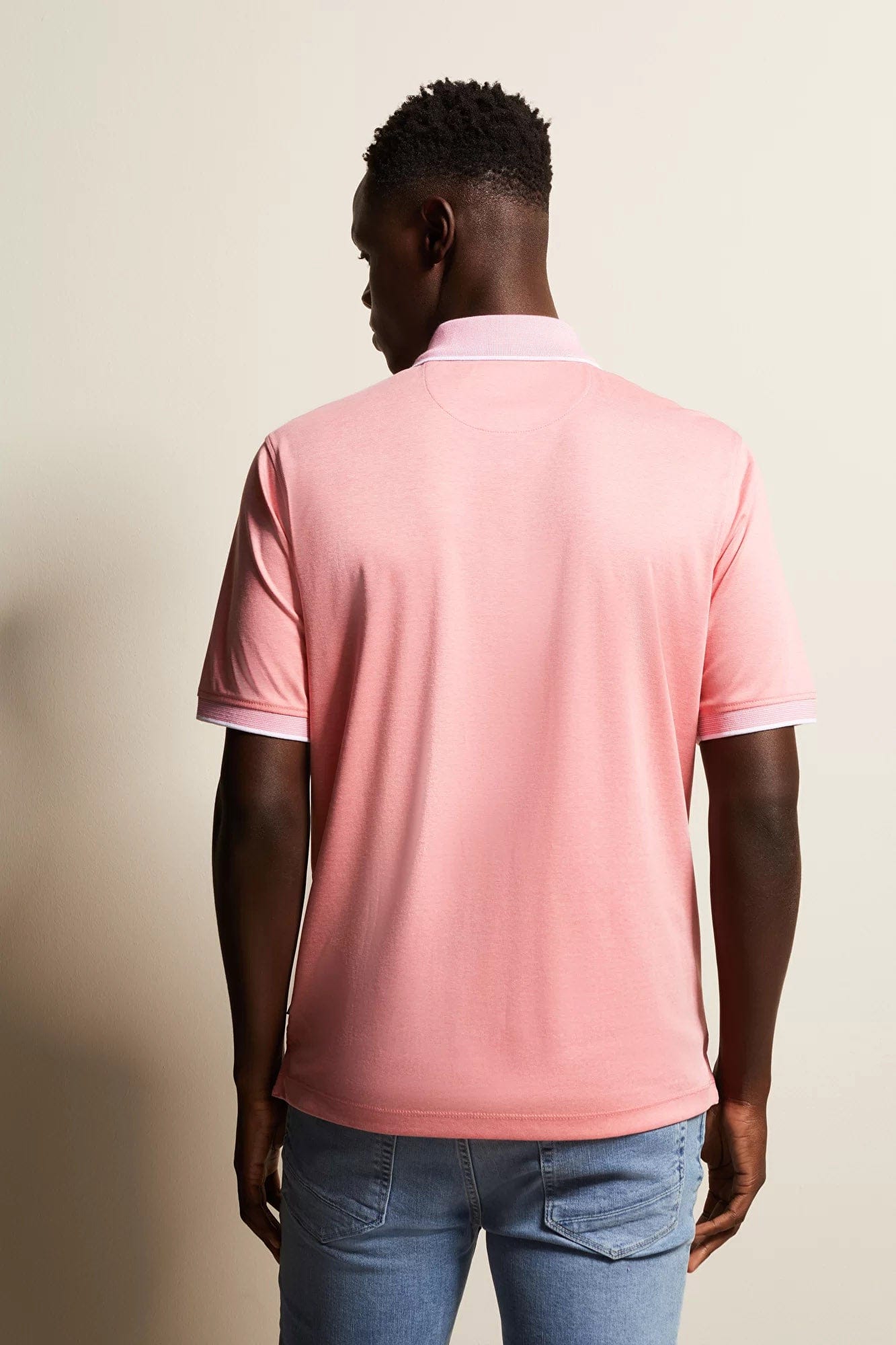 Bugatti Polo Shirt with Contrast Detail - Apricot