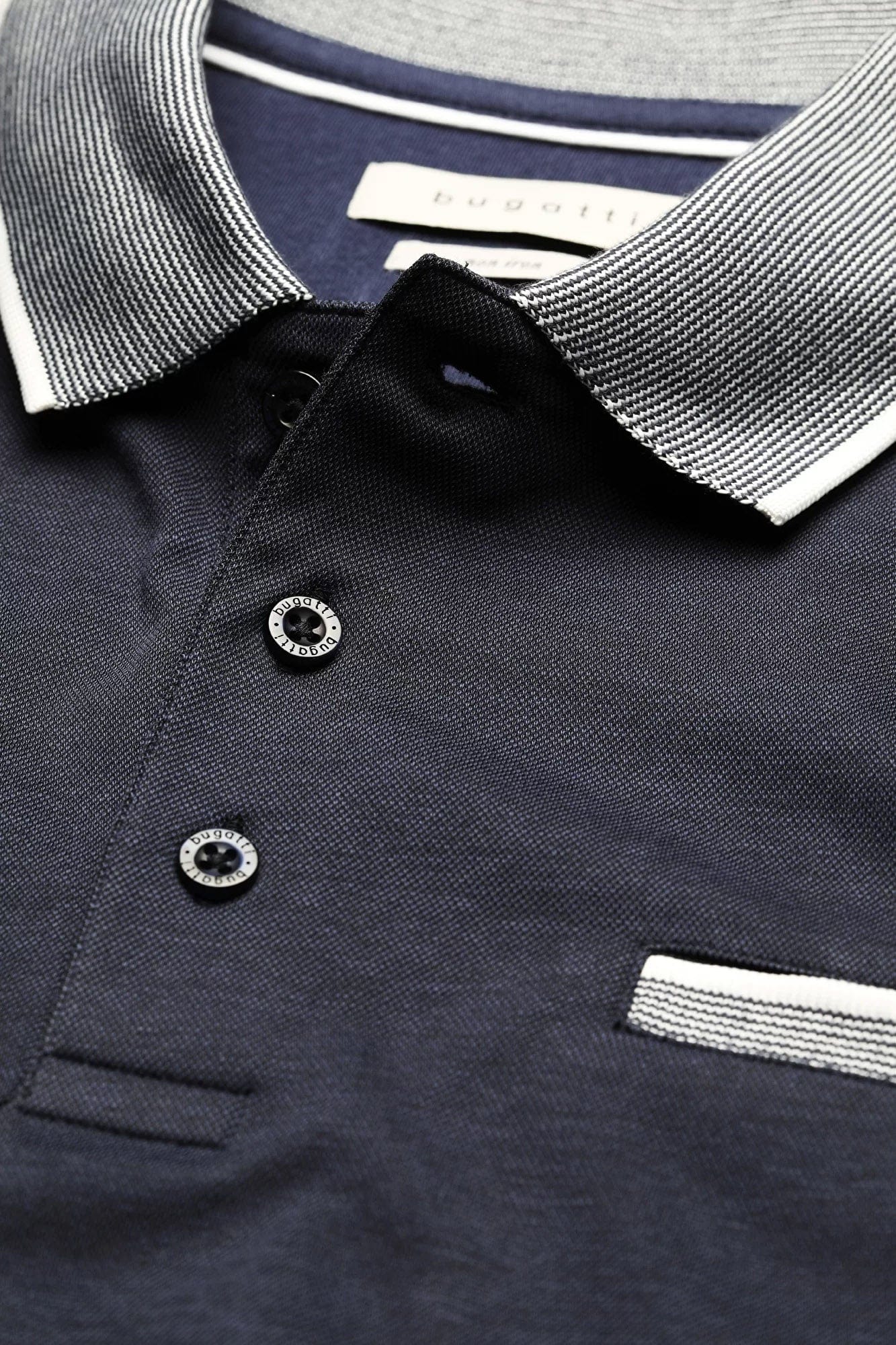 Bugatti Polo Shirt with Contrast Detail - Navy