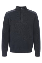 Bugatti Quarter Zip Heavy Knit Jumper - Navy