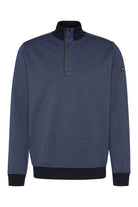 Bugatti Quarter Zip Self Patterned Jumper - Blue