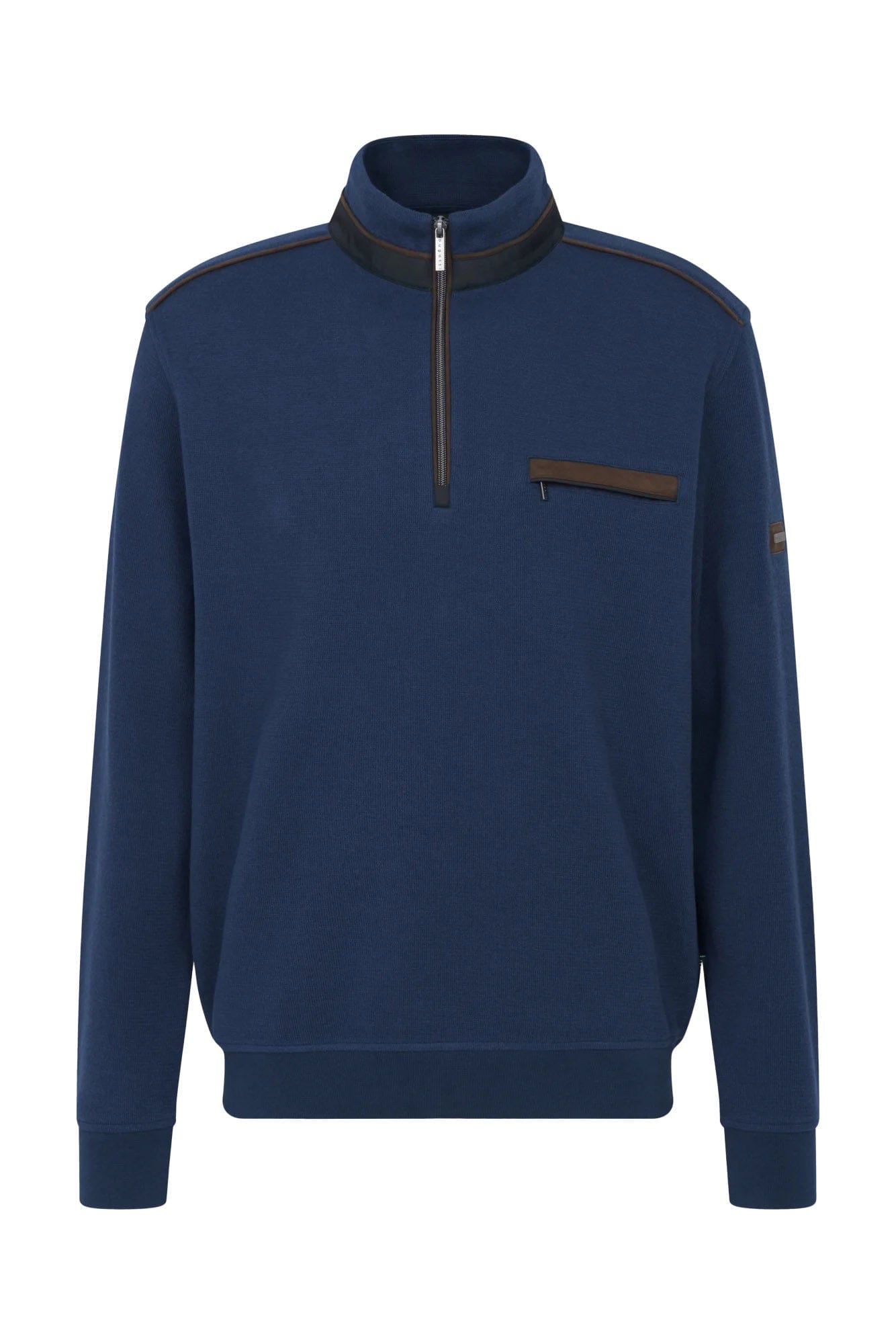 Bugatti Quarter Zip Super Soft Sweatshirt - Mid Blue