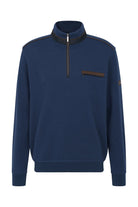 Bugatti Quarter Zip Super Soft Sweatshirt - Mid Blue