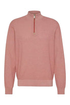 Bugatti Quarter Zip Textured Knit Jumper - Apricot